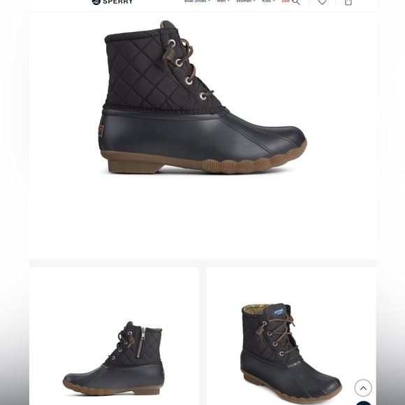 Sperry Saltwater Duck Boots Quilted Waterproof Rubber Sole - Picture 2 of 10